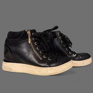 Aldo Vintage Y2K Black Sneaker Wedge Heels